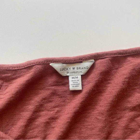 Lucky Brand Peasant Boho Rust Long Sleeve Eyelet MEDIUM Casual Tassel - Picture 5 of 10